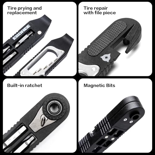 Portable Bike Repair Kit Tire Lever Bike Multitool,Bicycle Tools with Ratchet Wrench/Screwdriver Bits/Bottle opener (Simple Tool) - size: Simple Tool