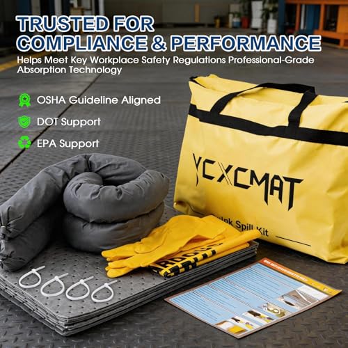 Universal Spill Kit for Chemical, Water & Garage Oil Cleanup 8 Pack - size: 8 Pack