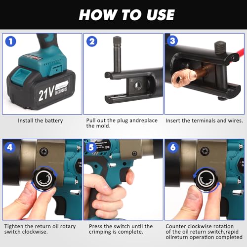 Hydraulic Cable Lug Crimping Tool 8T Battery Powered