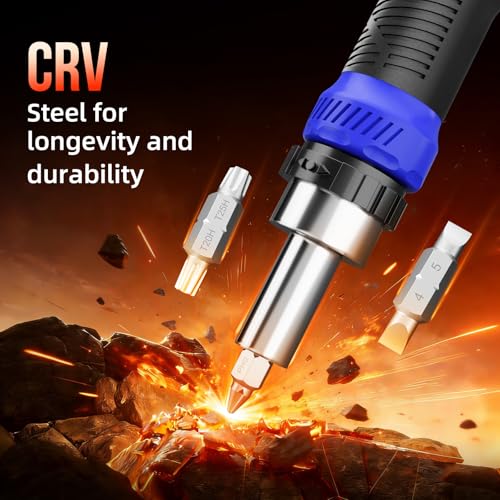 SHARDEN 26-in-1 Ratcheting Screwdriver Set Multi Screwdriver Tool Kit - color: Blue, size: Ratchet-NonExtendable