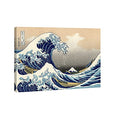 Wieco Art Great Wave of Kanagawa Katsushika Hokusai Modern Stretched and Framed Canvas Prints Artwork Abstract Landscape Pictures Paintings on Canvas Wall Art for Home Office Decorations Wall Decor - size: 18"L x 12"W