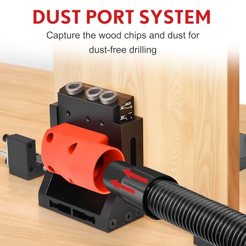 Pocket Hole Jig, Adjustable Jig Pocket Hole System, Woodworking Tools for Strong Joints, Adjustable Drill Guides for Materials 12-42mm Thick (HJ01)