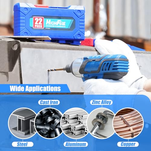 HighFire 10-Piece Hex Shank Drill and Tap Set for Metal, Impact Drill Bit Set, Upgrade Combination of Drill and Tap Set 6-32 UNC to 1/4-20 UNC, MRO & Industrial Grade, DIY Hex Screwdriver - size: 10pcs tap&drill