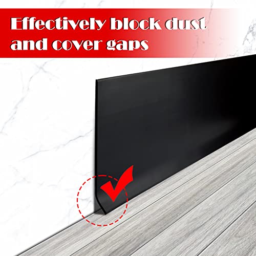 Vinyl Wall Base Baseboard Molding Trim 4" Flexible Self Adhesive Rubber Wall Base Moulding Trim Peel and Stick Design, 4 Inch x 20 Feet, Black (Pack of 2) - color: Black, size: 4in x 20ft (Pack of 2)