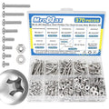 #6-32 x 3/16" to 1" Phillips Pan Head Machine Screws Kit with Nuts Washers - size: #6-32