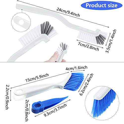 Patelai 4 Pcs Cleaning Brush Sets Small Scrub Household Use, White, Blue - color: White, Blue