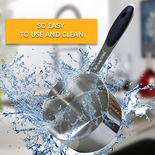 2PCS 3/4cup(177ml) Measuring Cup, Stainless Steel Measure Scoop - size: 3/4cup