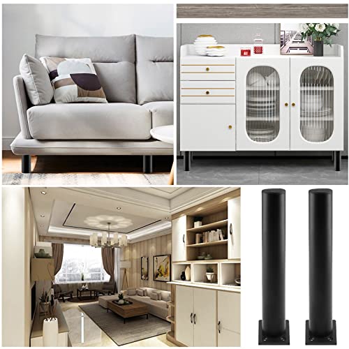 4-Pack Adjustable Aluminum Alloy Furniture Legs 10" Height Black - color: Black, size: 10 Inch