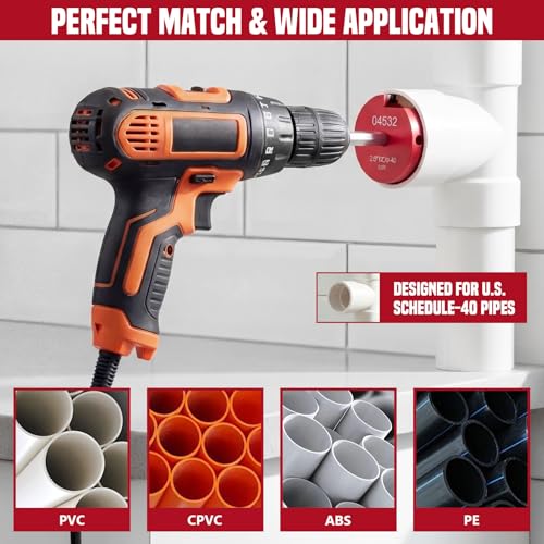 6Pcs PVC Pipe Reamer Kit, Durable Aluminum PVC Fitting Saver - size: 0.75+1+1.5+2+3+4 Inch