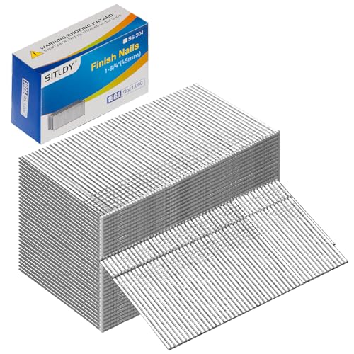 1-3/4 Inch 1000-Pack 304 Stainless Steel 16 Gauge Finish Nails - size: 1-3/4" -1000 pcs