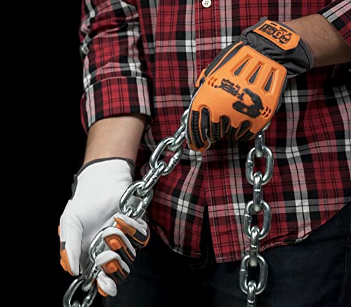 MAGID T-REX Windstorm ANSI A4 TRX744 Impact Glove, 6 Pairs, 8/Medium, Hi-Vis Safety Orange & Grey - size: 8/M, style: 6 Pairs