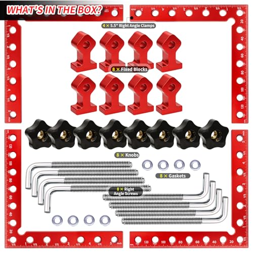 4PCS 90° Corner Clamps for Woodworking, Aluminum Right Angle Set - size: 4pcs