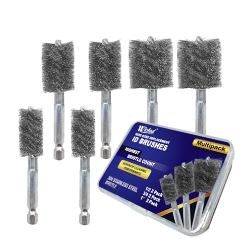 WICKED Professional ID Copper Tube Pipe Cleaner Replacement Brushes (1/2” & 3/4’’ & 1” (Multi-Pack)) - style: 1/2” & 3/4’’ & 1” (Multi-Pack)