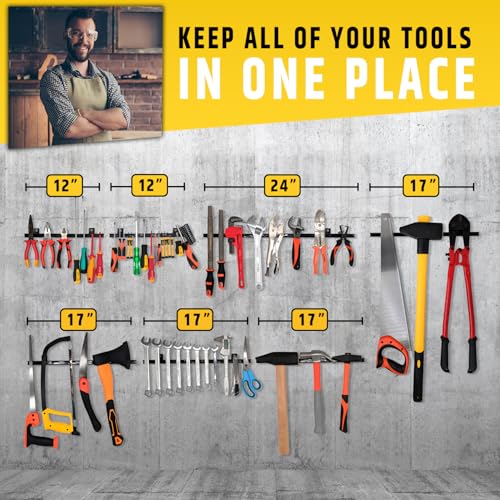 HMmagnets 17" Heavy-Duty Magnetic Tool Holder (Upgraded Version) - Extremely Powerful Magnetic Pull Force to Hold Heavy Tools - Professional Space-Saving Magnetic Bar - Tool Organizer Rack/Strip - size: 17"