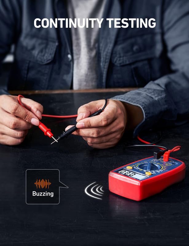 AstroAI Digital Multimeter Tester 2000 Counts with DC AC Voltmeter and Ohm Volt Amp Meter; Measures Voltage, Current, Resistance, Continuity and Diode, Blue - color: Blue