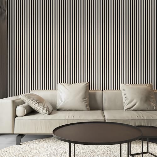 Art3d 96 x 6 Inch WPC 3D Fluted Wood Textured Slat Wall Panels, 8-Pack, Oak - color: WPC Oak, size: 96*6