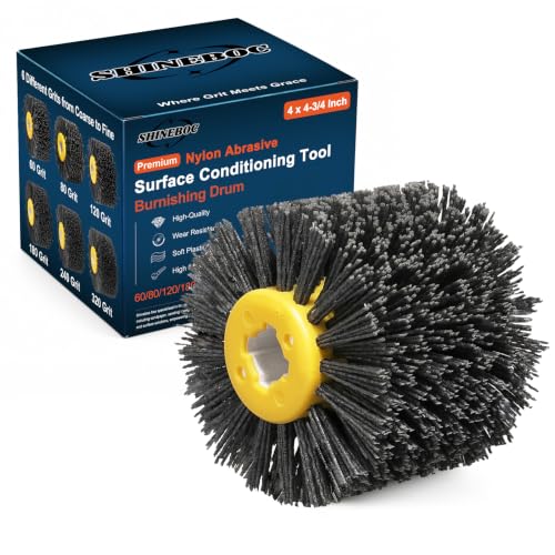 Shinboc 4.7 x 4 Inch Surface Conditioning Tool, 80 Grit Nylon Drawing Wheel - style: 80 Grit