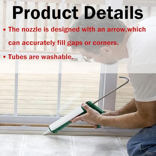 Empty Caulk Tubes, 8 Pack 10 oz Refillable Caulking Tubes for Standard Caulking Guns, Caulk Tube for Repair Cracks, Tiles, Seal Leaks (8)