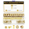Siptenk 100PCS 3/8" Brass Compression Sleeves Ferrules & Inserts & Nuts - color: 100PCS 3/8" Fittings Sleeves Ferrules Inserts Nuts