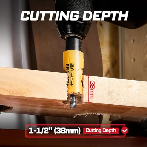 Geinxurn 7/8 Inch(22mm) Hole Saw, 2PCS HSS Bi-Metal Hole Saw Kit with Shark Tooth Hole Cutter for Wood,Drywall, PVC Boards and Thin Metal - color: 2 PCS 7/8"