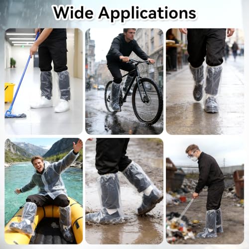 8 Pairs Waterproof Shoe Covers for Rain Disposable Rain Boot Covers