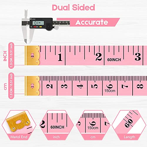 iBayam Soft Tape Measure 60" Double Scale Body & Sewing Tape, 2-Pack - color: White, Blue