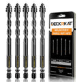 DECKRKAT Upgraded 5-Piece 3/8 Inch Black 4-Flute Serrated Masonry Drill Bits - Concrete, Tile, Glass, Brick, Ceramic, Plastic, Wood - size: 5 Piece 3/8", style: 4-Flute Serrated Drill Bit