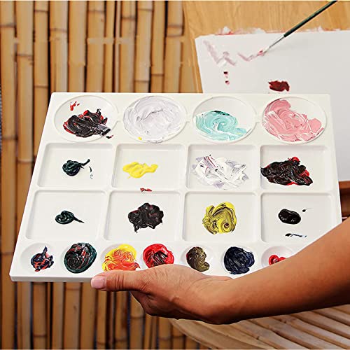 Lyellfe 10 Pack Plastic Palette, 20 Well Reusable Paint Palette