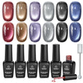 Beetles Cat Eye Gel Nail Polish Set, 6 Colors Glitter Gel Nail Kit - color: 0-0-Cute Cat Eyes