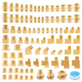 92PCS Brass Pipe Fittings Assortment Kit,1/8" 1/4" 3/8" 1/2" NPT