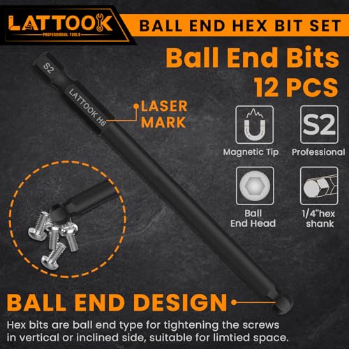Metric Ball End Hex Bit Set with Quick Change Bit Driver - style: 12PCS Ball Hex Bits+Bit Driver