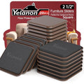 Yelanon Square Furniture Sliders – 20 PCS 2.5" Floor Protectors for Furniture – Strong Furniture Movers Sliders – Protects Floors from Scratches - size: 20pcs 2.5"brown