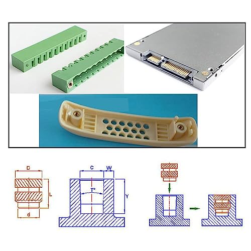 M3 Press in Threaded Inserts for plastic-100Pcs M3x5.7x4.6 with Heat Set Insert Tools-Brass Metric Knurled Nuts for 3D Printing Components and Plastic Parts - size: M3xL5.7xD4.6-100Pcs