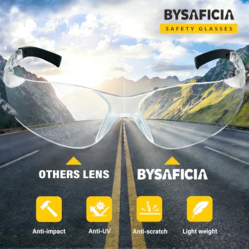 12 Pack Clear Safety Glasses Bulk, UV Protection Safety Goggles with Scratch Resistant Polycarbonate Lens, Protective Eyewear for Men Women, ANSI Z87.1 Eye Protection Glasses - color: Clear Lenses