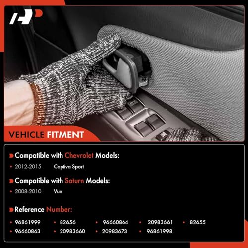 A-Premium Inside Interior Door Handles - Front & Rear Side | Compatible with Chevrolet Captiva Sport 2012-2015 & Saturn Vue 2008-2010, Chrome, Set of 4 - style: Front and Rear