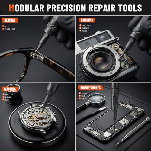 66 in 1 Magnetic Ratchet Screwdriver Set, Professional S2 Steel Precision Tool Kit with Magnet Case, Ratcheting Driver for Furniture Assembly, Electronics,Laptop Repair, DIY Enthusiasts, Men Dad Gift