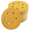 6-Inch 6-Hole Hook and Loop Gold Sanding Discs 120-Grit, 100-Pack - style: 120 Grit