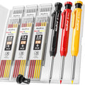 Nicpro 3 Pack Carpenter Pencils with Sharpener, Pencils for Construction - color: Black,Red,Yellow, size: 3 Pack
