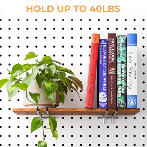 INCLY 36 Pack 4/6 Inch Double Arm Pegboard Hooks, 1/4" Heavy Duty - color: Silver