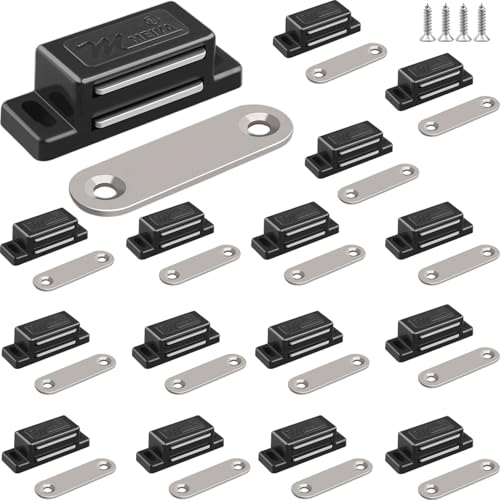Cabinet Magnetic Catch FNFAI 16 Pack Black Cabinet Door Magnetic Latch - color: Black