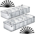 Cable Storage Boxes Organizers 2 Pack,Cord Charger Case with 20pcs Ties
