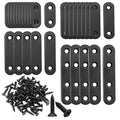 mankk 86PCS Black Straight Flat Metal Bracket Mending Plates Stainless Steel Flat Brace Brackets Fixed Connecting Plate for Wood Repair Fixing - color: Black