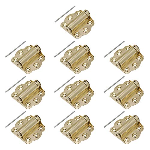 Litepak Adjustable Screen Door Hinge Professional Grade Hardware Self-Closing Easy Install (10 Pack, Polished Brass) - color: Polished Brass, size: 10 Pack