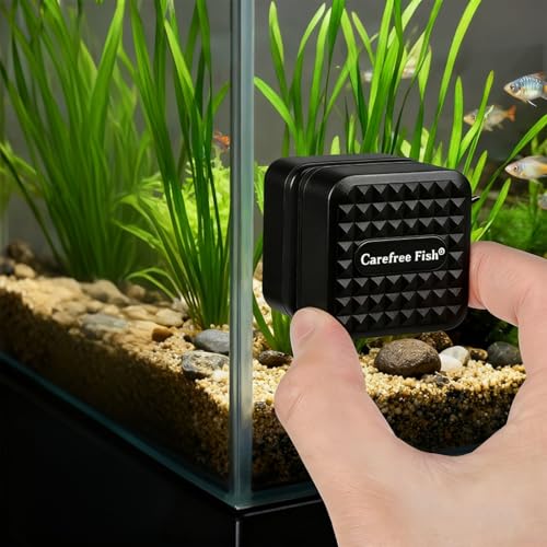 Carefree Fish Aquarium Mini Magnetic Cleaner for Glass Fish Tank Tiny Algae Scraper Not Floating - color: Black, size: Mini
