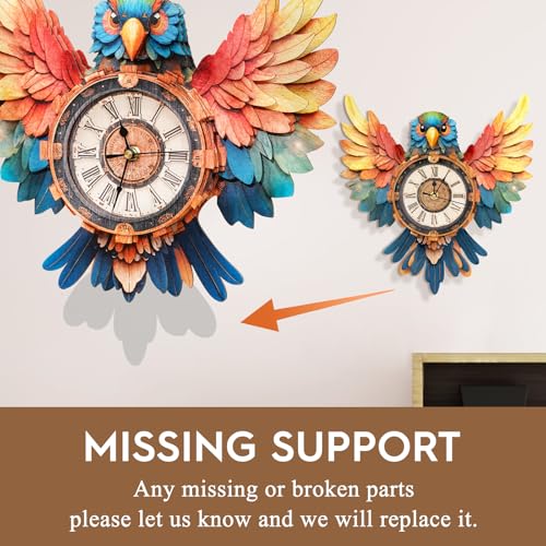 3D Wooden Puzzles for Adults-Parrot Clock Puzzle-Adult Crafts - color: Parrot Clock