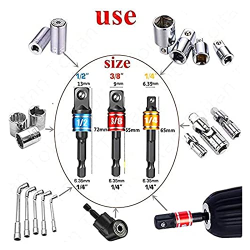 17pcs Flexible Drill Bit Extension, Include 3pcs Impact Socket Adapter 2pcs Hex Shank 105° Right Angle Drill Attachment 10 Short Screwdriver Bits Bendable Drill Bit Extension and 90° Angled Bits - color: 17p*black