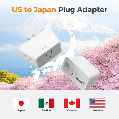 TESSAN Multi Plug Wall Outlet Extender 2 Packs with 3 Plug Wall Adapter