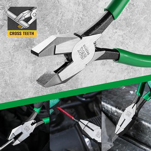SK 2-Piece Pliers Set, 9" Ironworker's Pliers & Angled Diagonal Plier