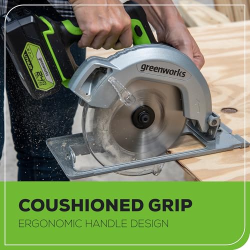 Greenworks 24V 7-1/4'' Circular Saw Brushless Cordless, with 4Ah Battery and 2A Charger - size: 7-1/4", style: 4.0 Ah Battery and Charger