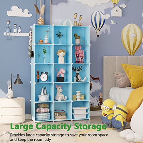 C&AHOME 16 Cube Storage Organizer Cube Shelves Units Storage Cubes, Blue - color: Blue